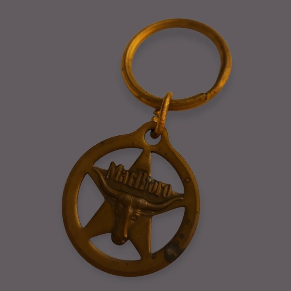 3/$30 Vtg Marlboro Brass Bull Emblem Keychain
